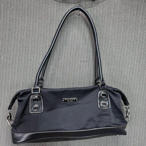 Etienne Aigner Handbags - Etienne Aigner Black Shoulder Bag With Leather Accents & Silver Hardware